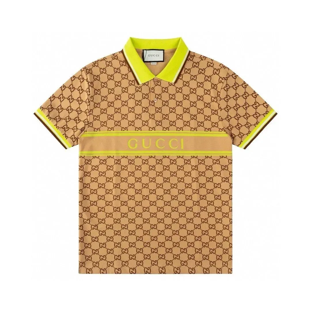 Gucci Gucci GG Monogram Polo Shirt Beige/Yellow Beige - 1