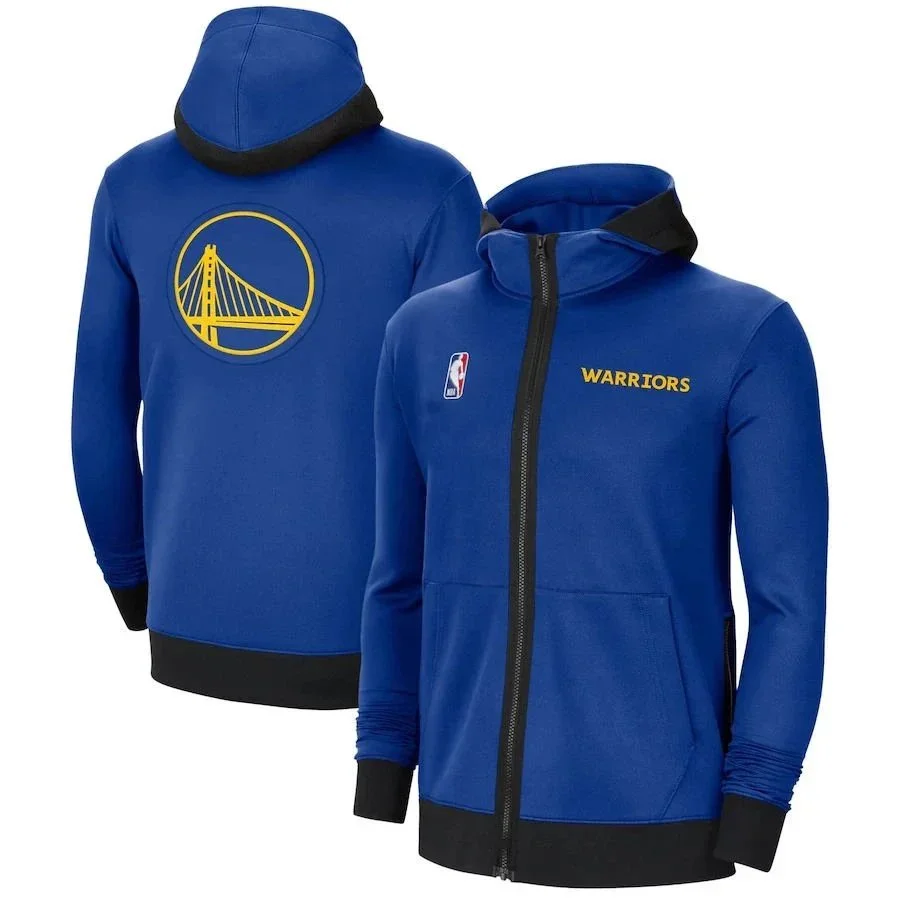 Jordan Nike Golden State Warriors Blue Full-Zip Hoodie Blue - 1