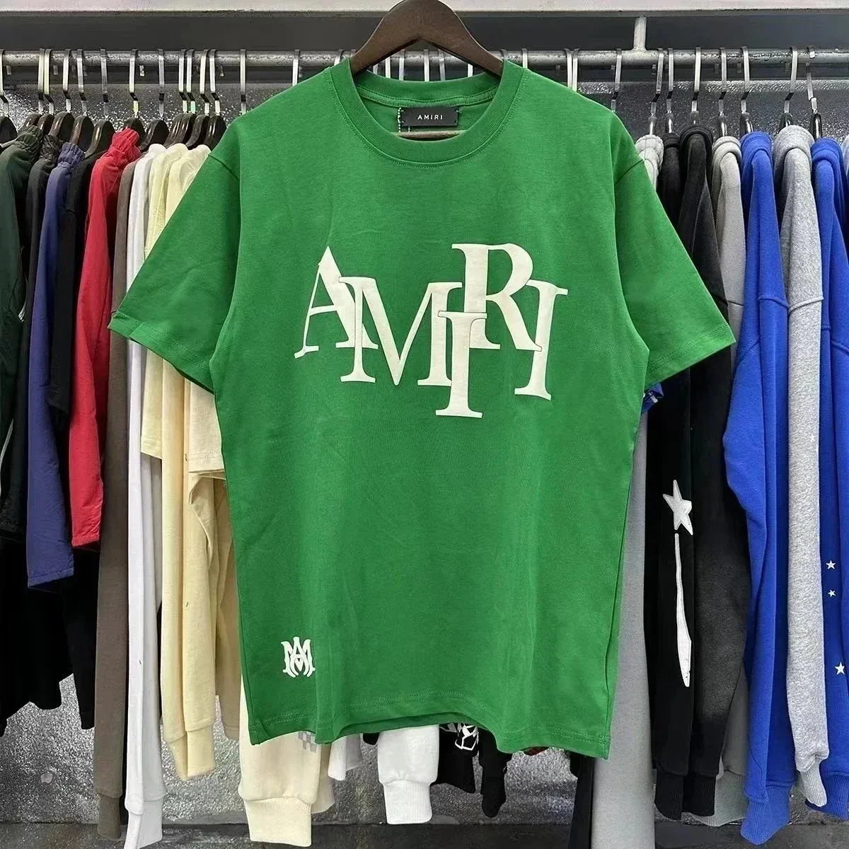 Amiri Amiri Green AMRI Logo T-Shirt Green - 1