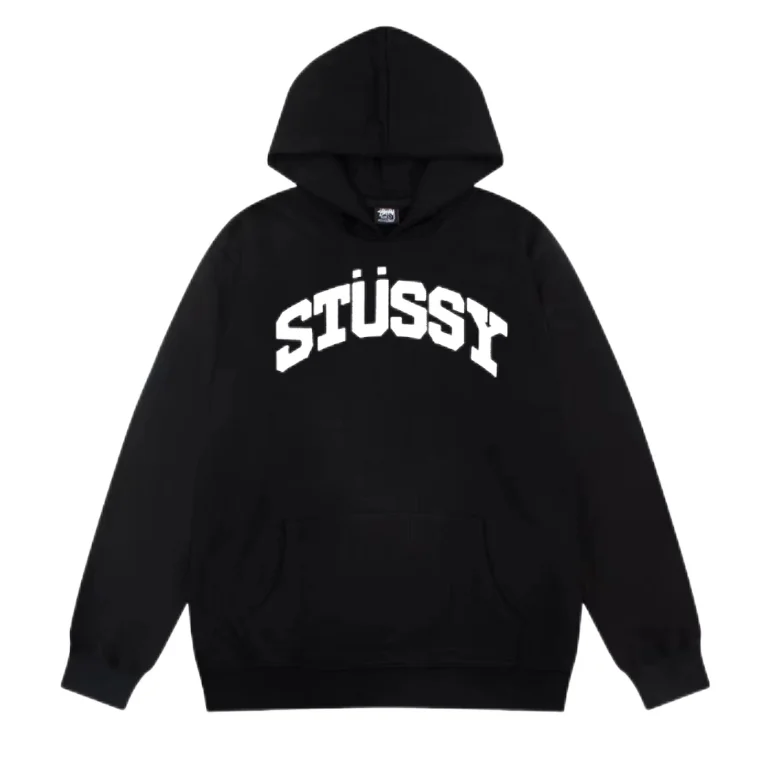 Stussy Stüssy Black Hoodie with White Logo Black - 1