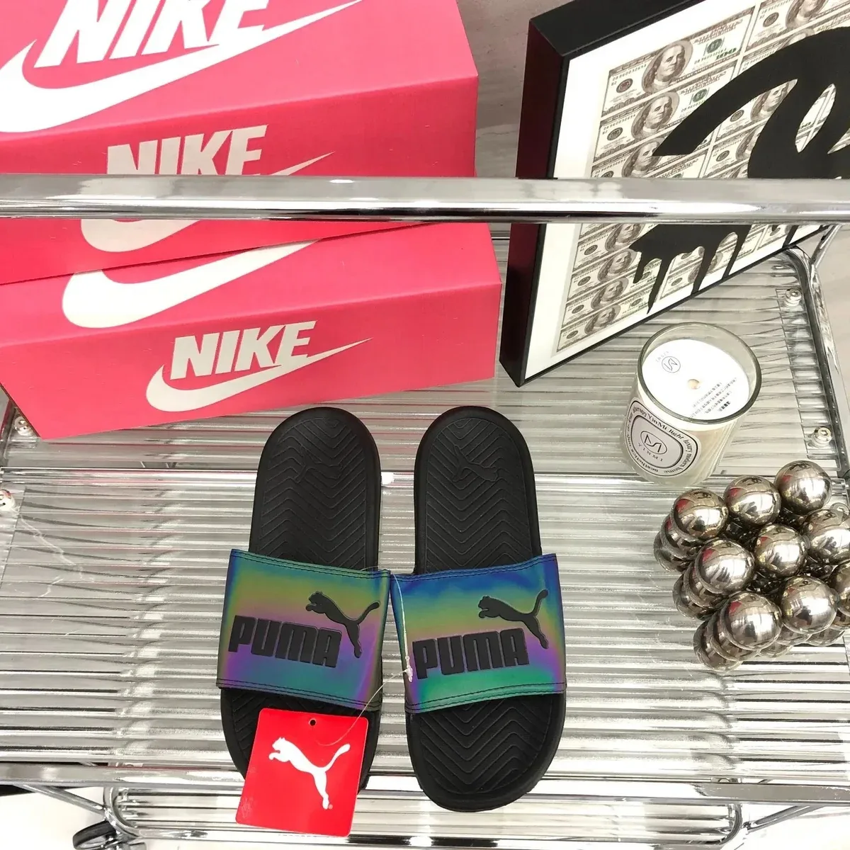 Puma Puma Holographic Slide Sandals Black Black