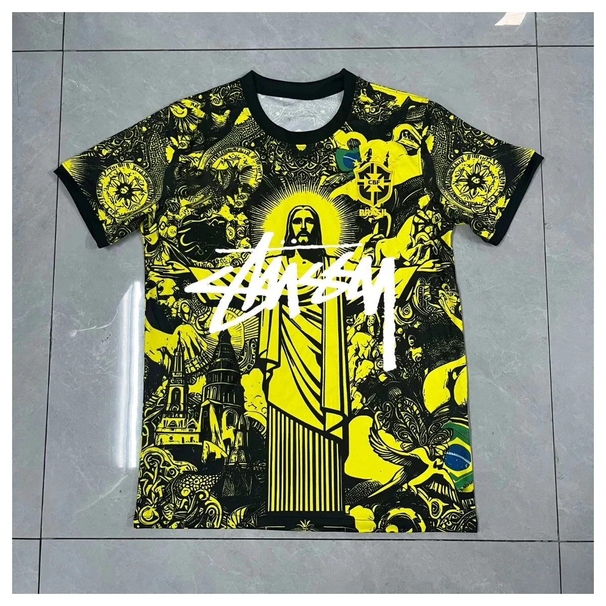 Stussy Stussy Yellow & Black Graphic T-Shirt Yellow - 1