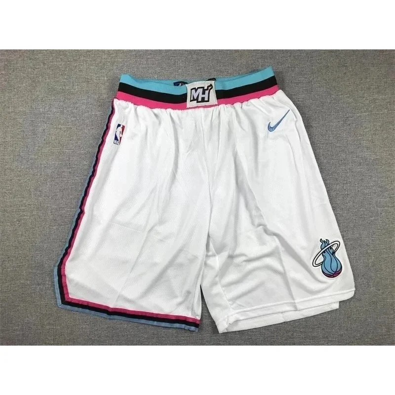 Jordan Nike Miami Heat Basketball Shorts White White - 1