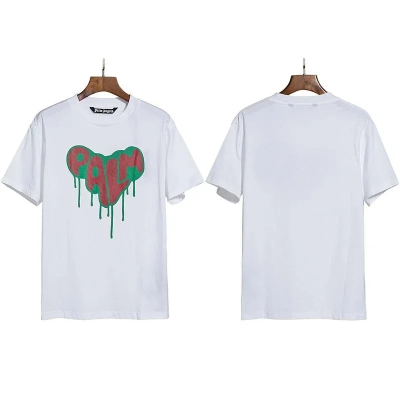 Palm Angels Palm Angels Bear White T-Shirt with Dripping Heart Print White - 1