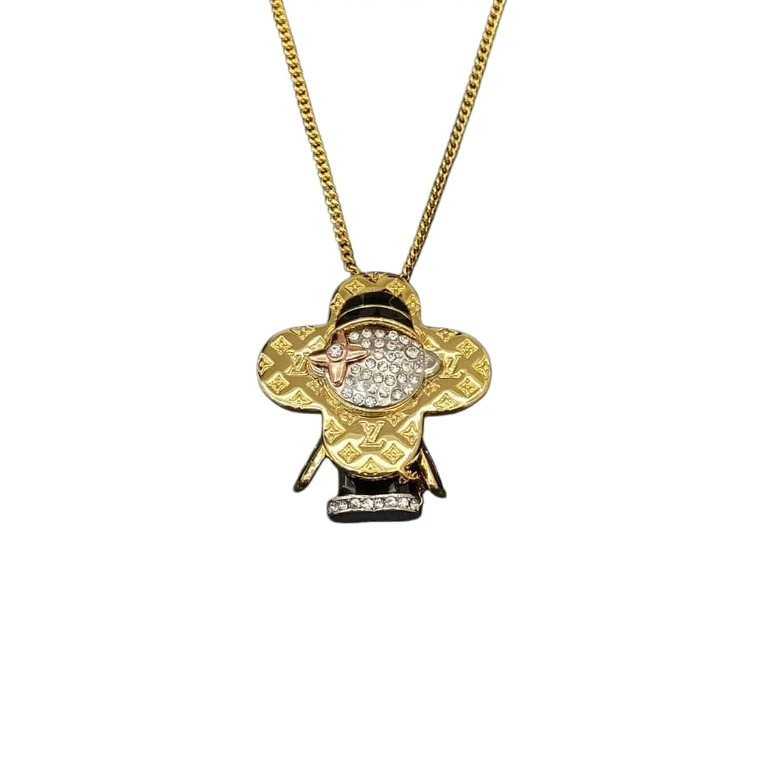 Louis Vuitton Louis Vuitton Monogram Gold Pendant Necklace Gold