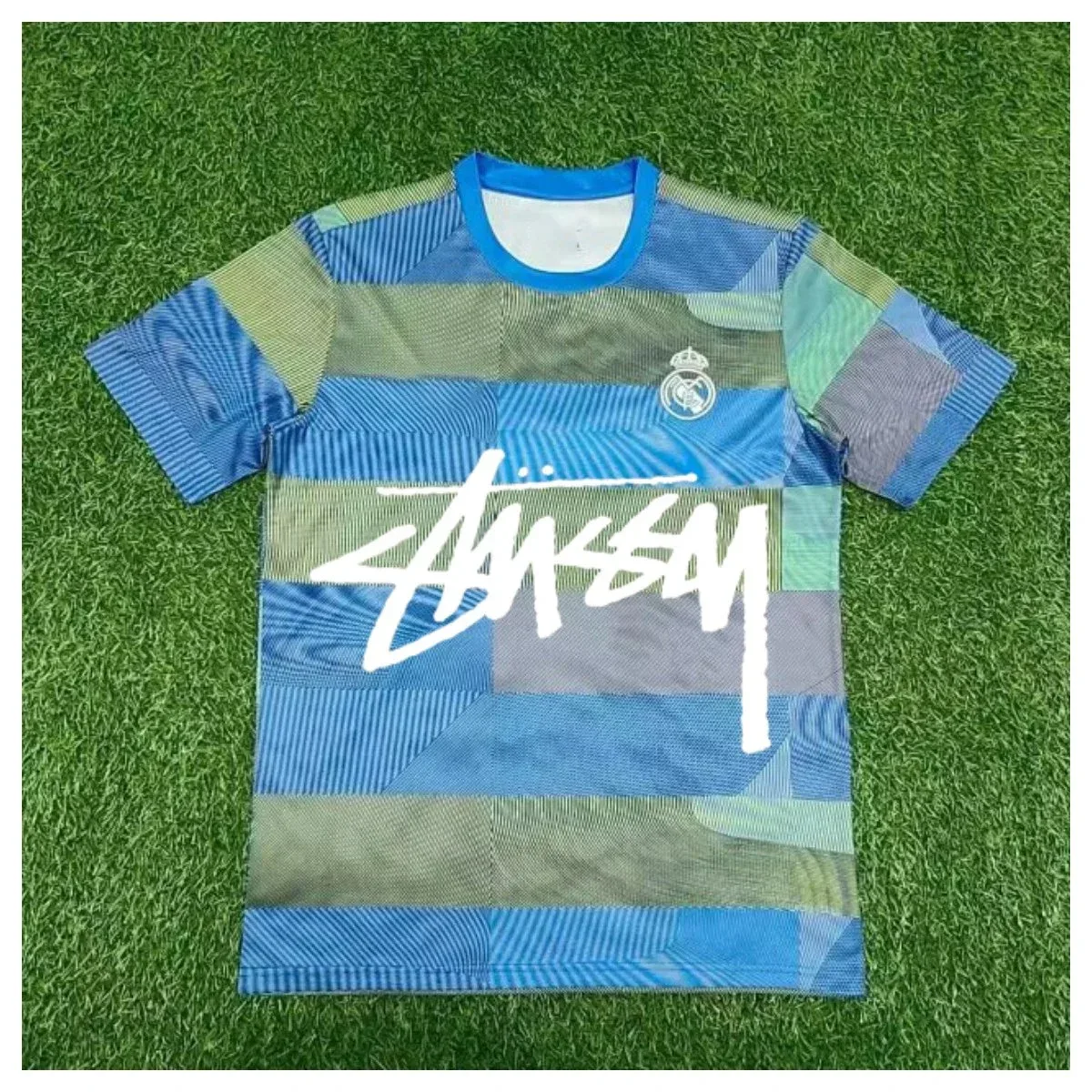 Stussy Stüssy Real Madrid Jersey Blue Striped Soccer Shirt Blue - 1