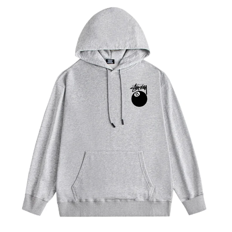 Stussy Stussy Grey 8-Ball Hoodie Sweatshirt Grey - 1