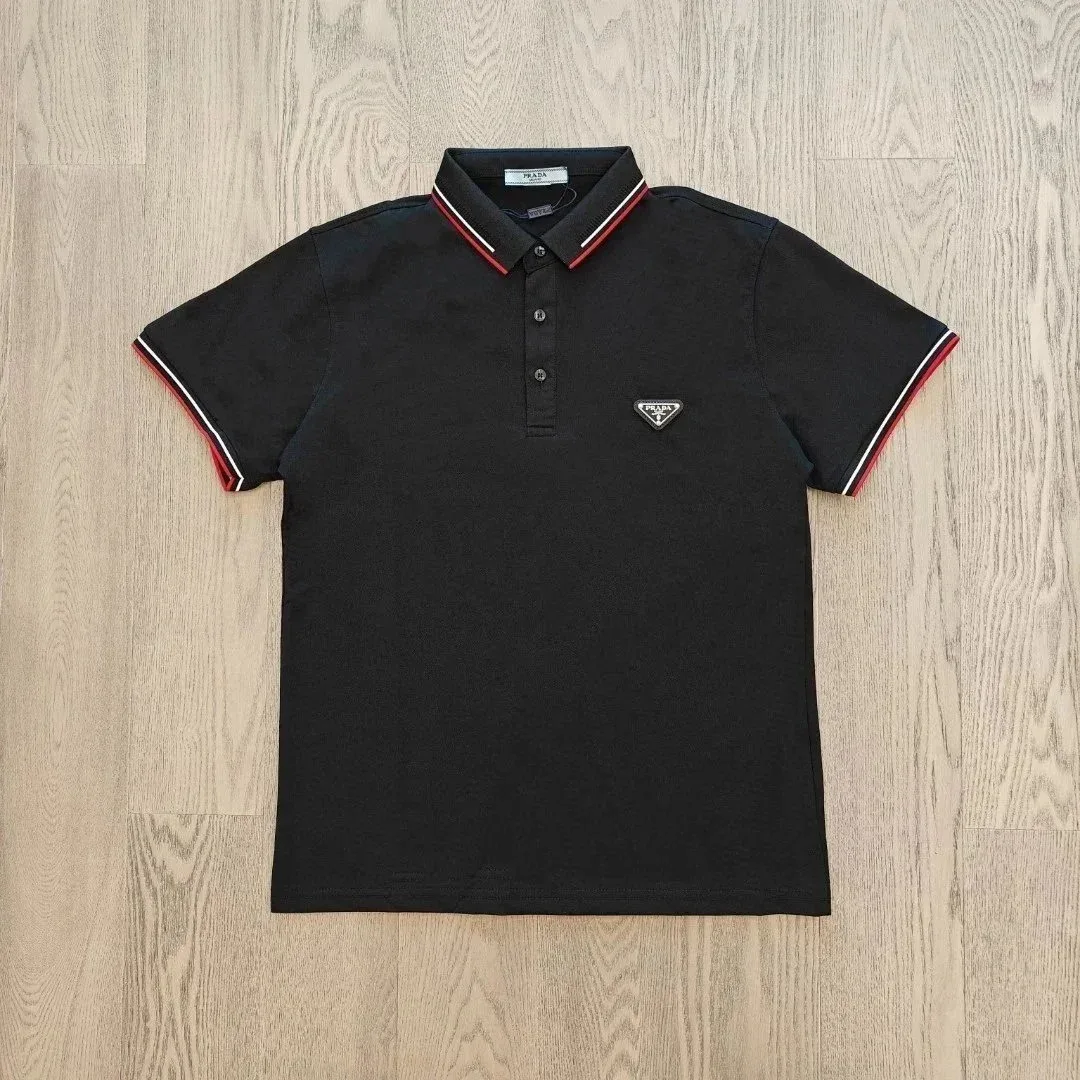 Prada Prada Black Logo Polo Shirt Black - 1