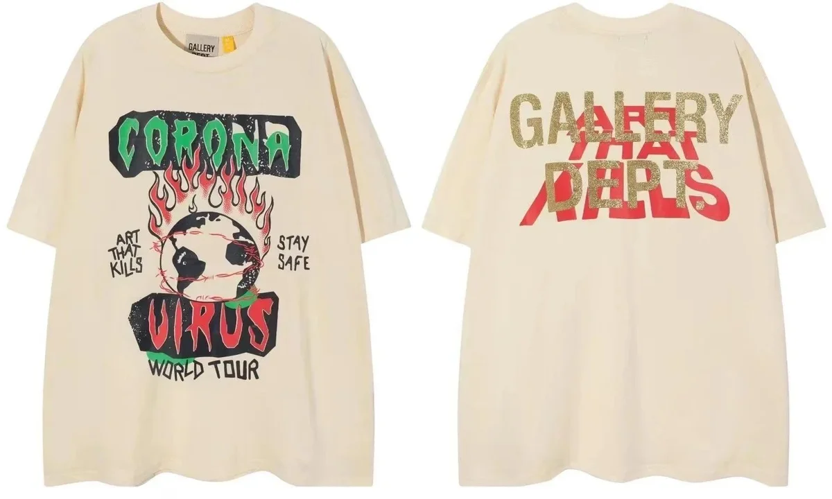 Gallery Dept. Gallery Dept. Art That Kills Coronavirus World Tour T-Shirt Cream - 1