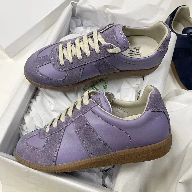 Maison Margiela Maison Margiela Replica Purple Leather Sneakers Purple - 1