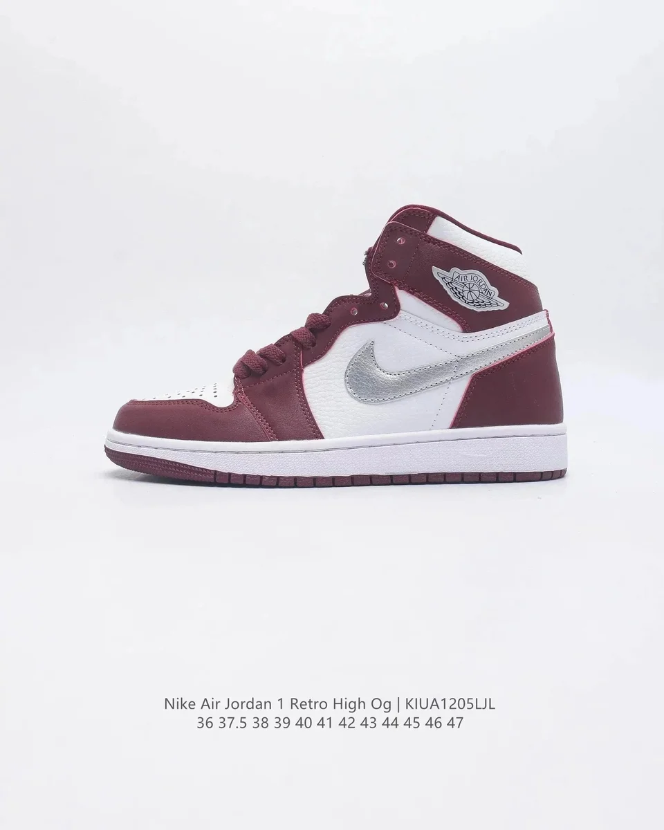Jordan Nike Air Jordan 1 Retro High Og Burgundy/White Sneakers Red - 1