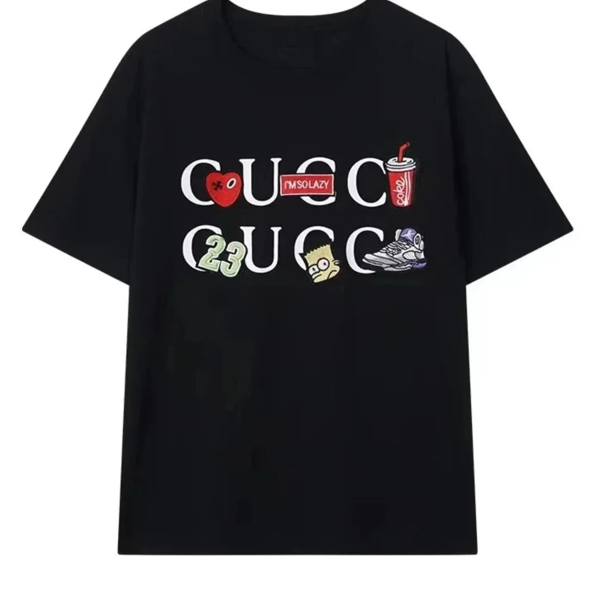 Gucci Gucci Black 'I'M SO LAZY' Graphic T-Shirt Black - 1