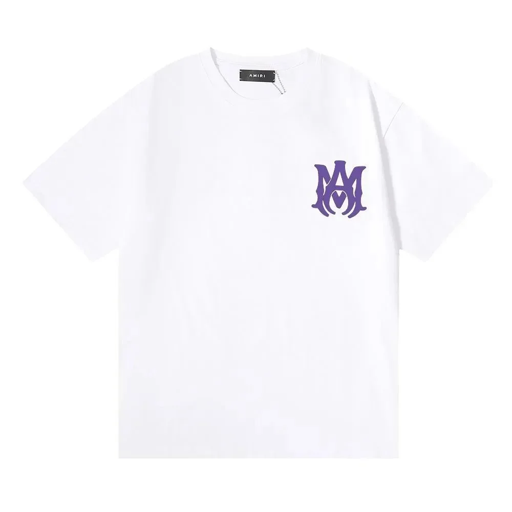 Amiri Amiri White Purple Monogram T-Shirt White - 1