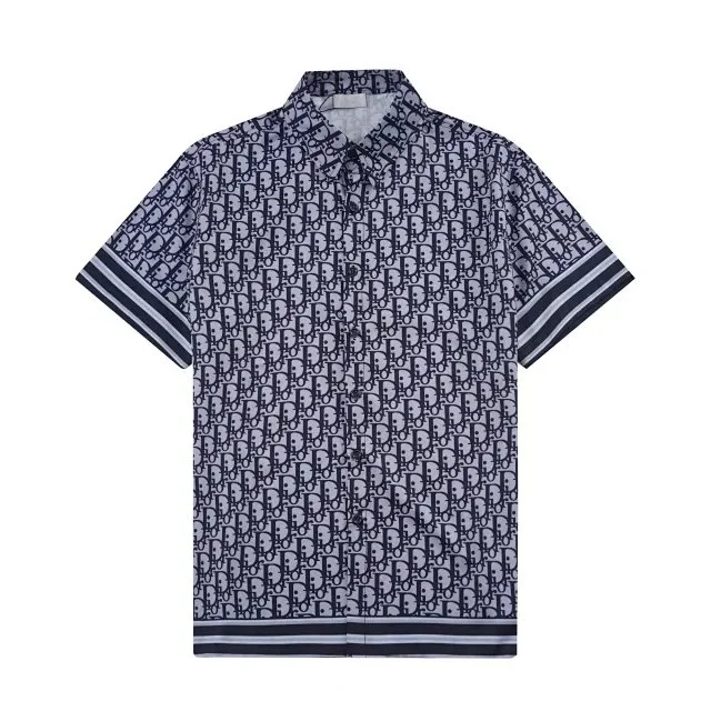 Dior Dior Oby Logo Print Short Sleeve Shirt Navy Navy - 1