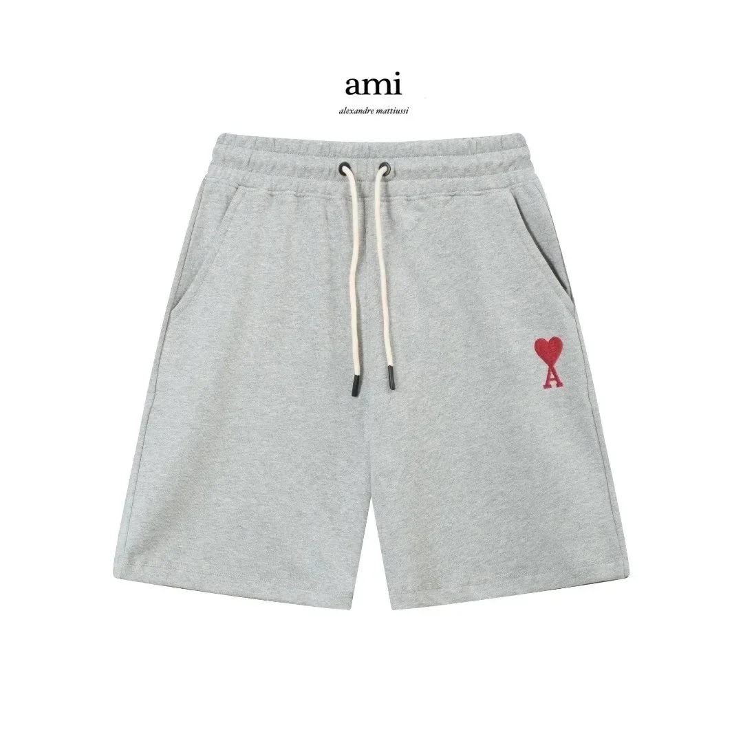 Ami Paris Ami Paris Grey AM Heart Logo Shorts Grey - 1