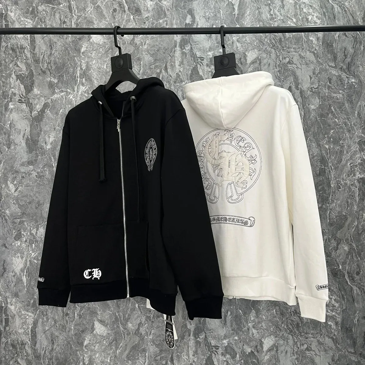 Chrome Hearts Chrome Hearts Zip-Up Hoodie Black/White Black - 1