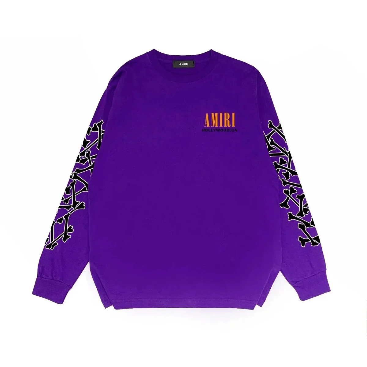 Amiri Amiri Purple Bone Print Long Sleeve T-Shirt Purple - 1