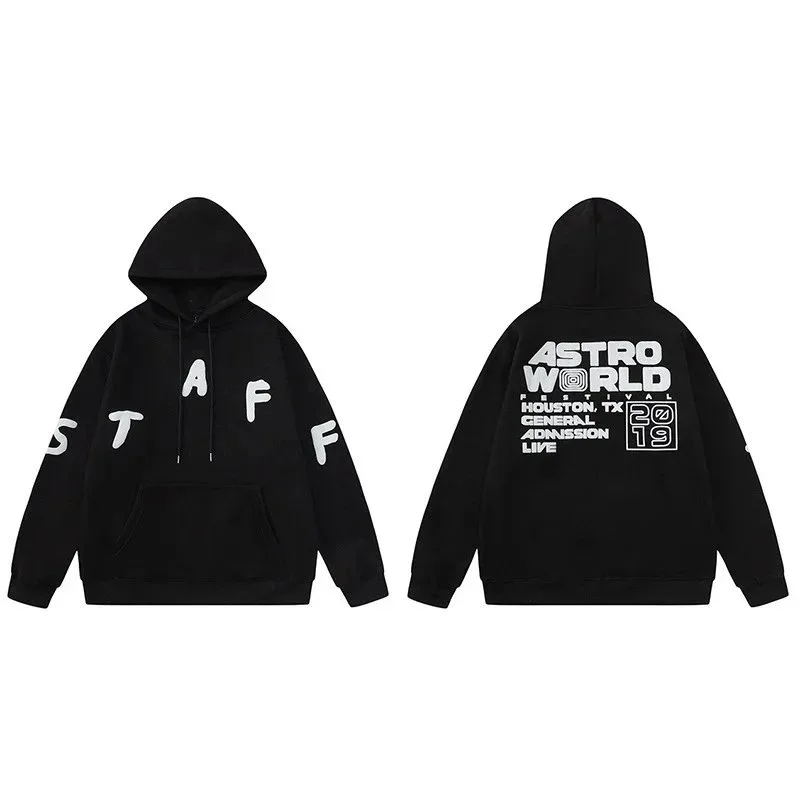 Travis Scott Black 'Astro World' Staff Hoodie Black