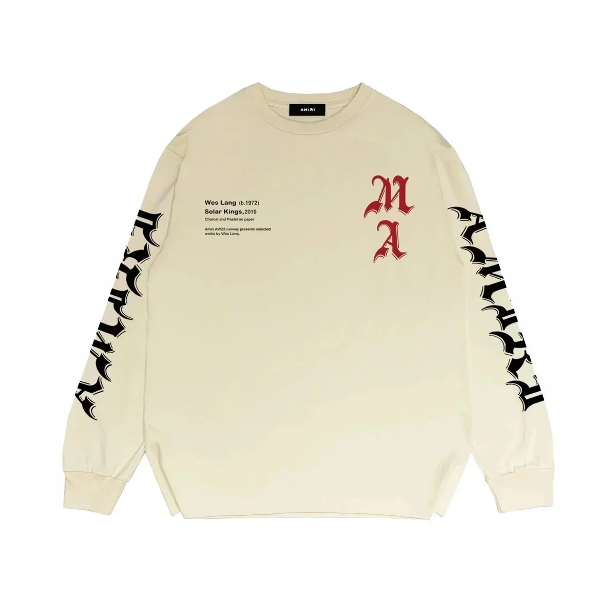 Amiri Amiri Wes Lang Solar Kings Long Sleeve T-Shirt Beige Beige - 1