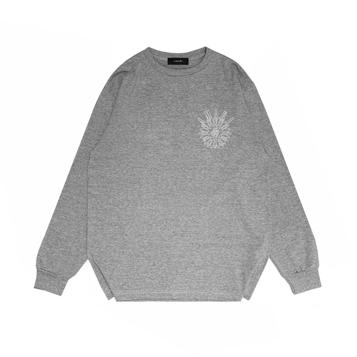 Amiri Amiri Grey Floral Print Long Sleeve T-Shirt Grey - 1