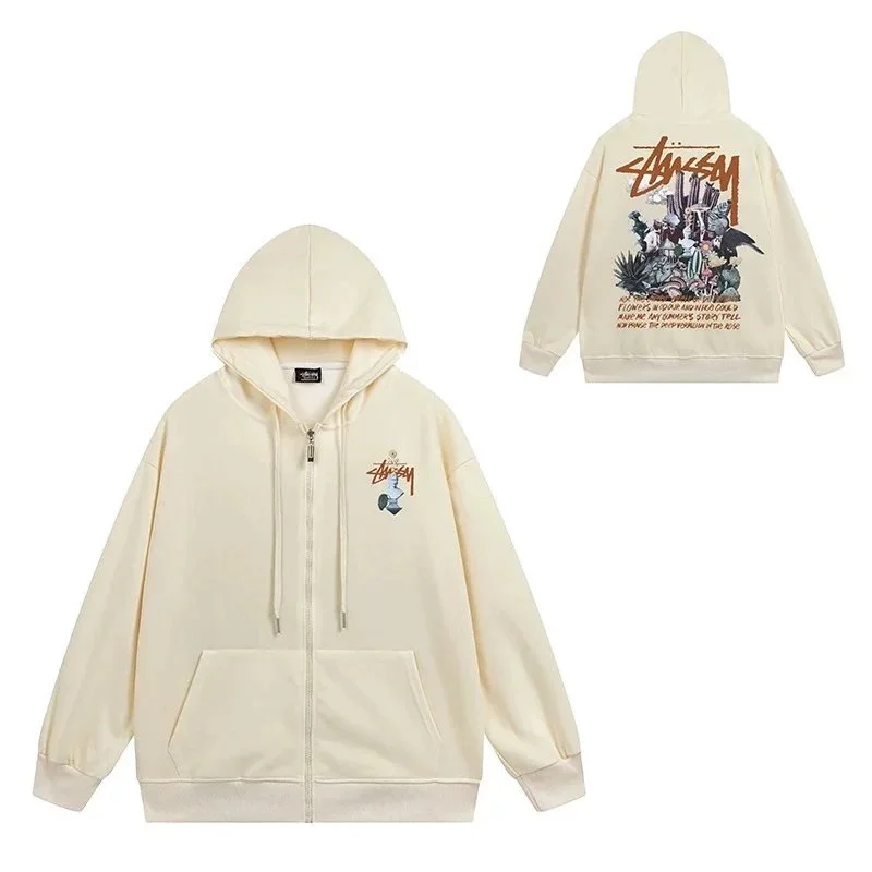 Stussy Stussy Zip-Up Hoodie Cream Cream - 1