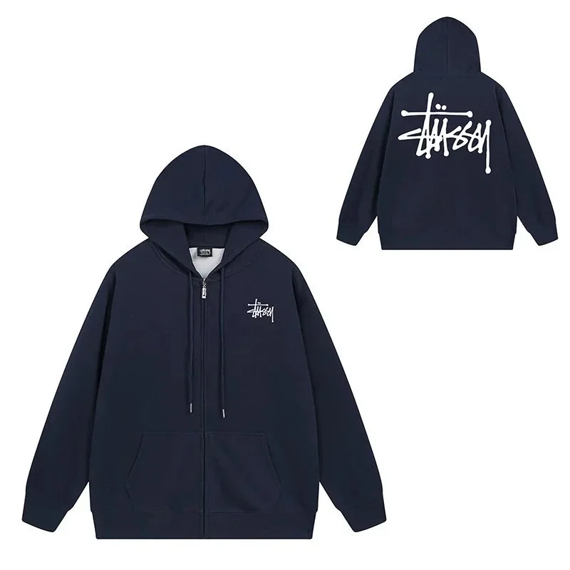 Stussy Stussy Zip-Up Hoodie Navy Solid Navy - 1