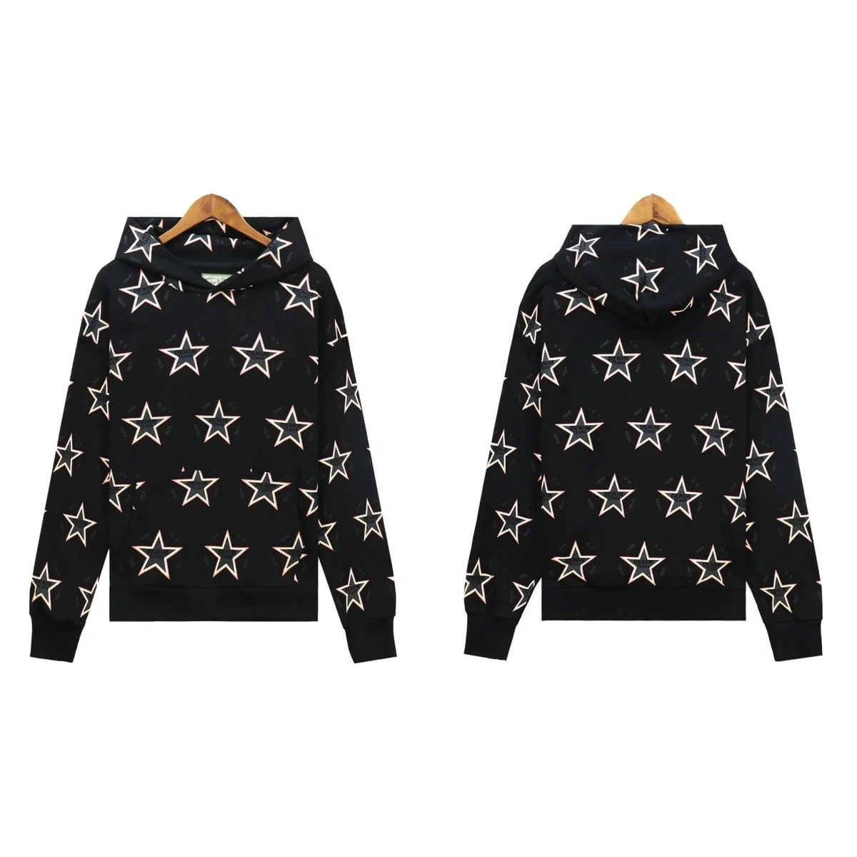 Givenchy Unisex Black Star Print Hoodie Sweatshirt Black - 1