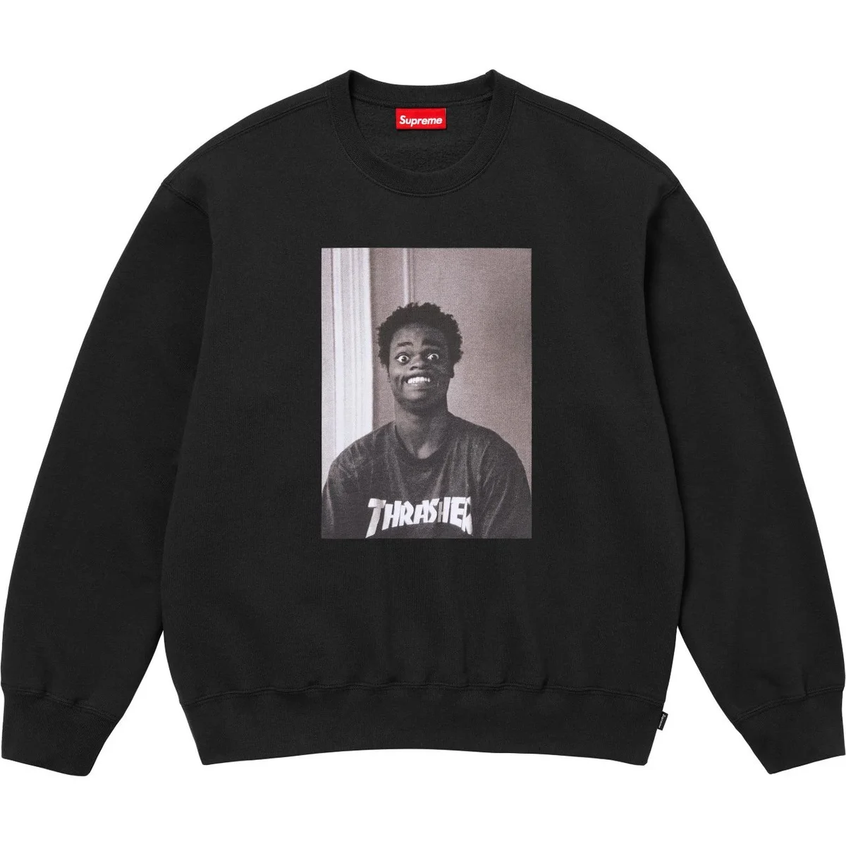 Supreme Supreme Thrasher Print Crewneck Sweatshirt Black Black - 1