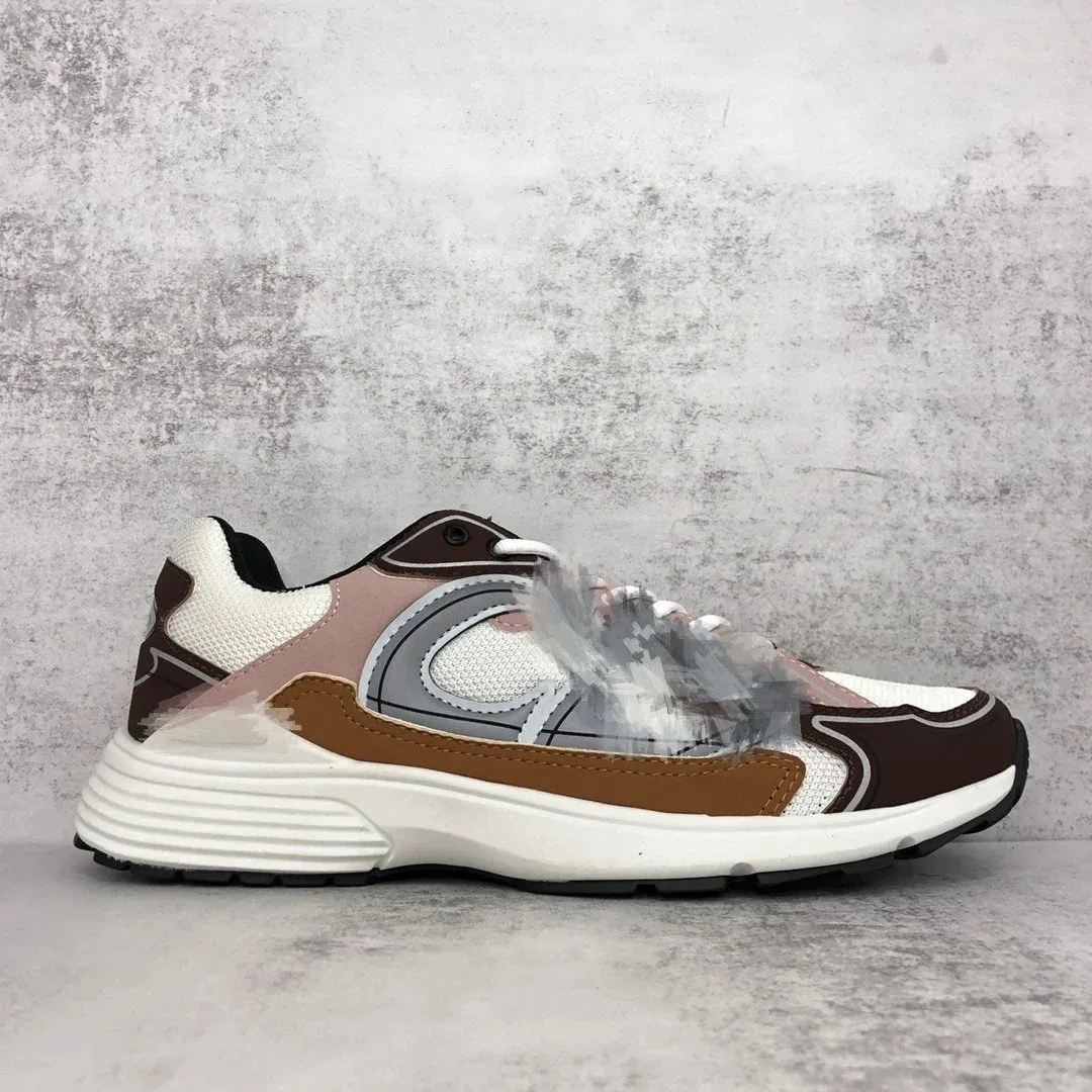 Dior Unisex Sneakers Brown & White Mesh Design Brown - 1