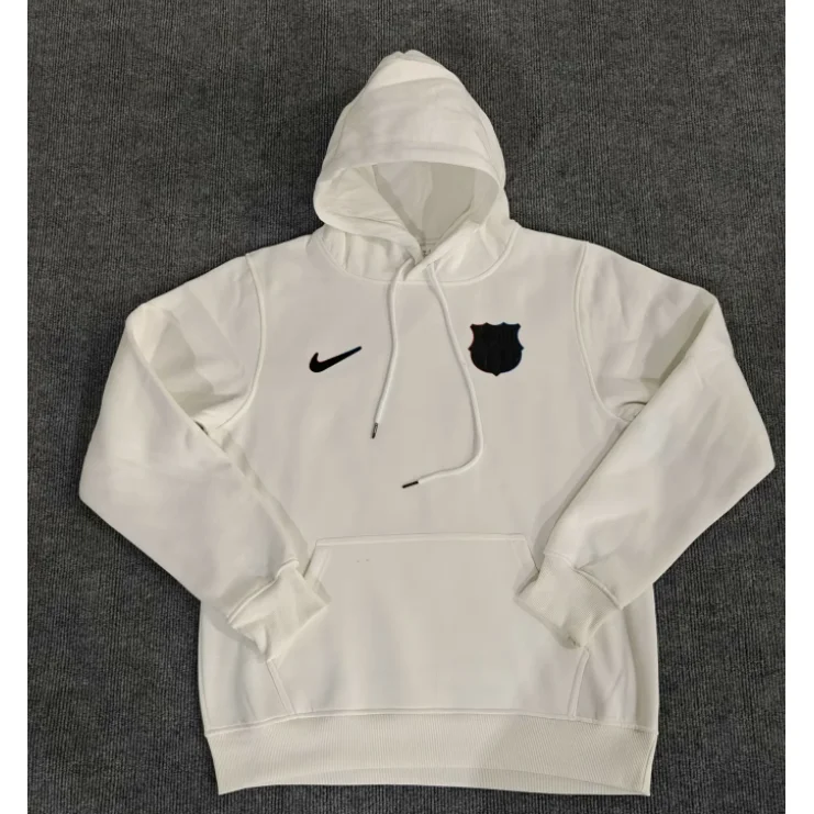 Nike Nike White Hoodie with Barcelona Crest White - 1