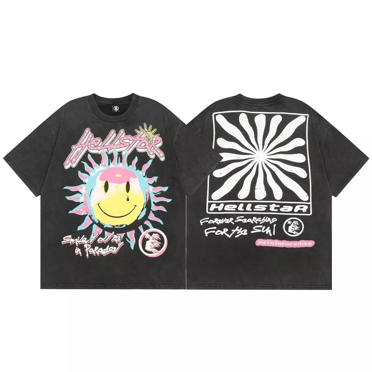 Hellstar Hellstar Smile You're in Paradise Black T-Shirt Black - 1