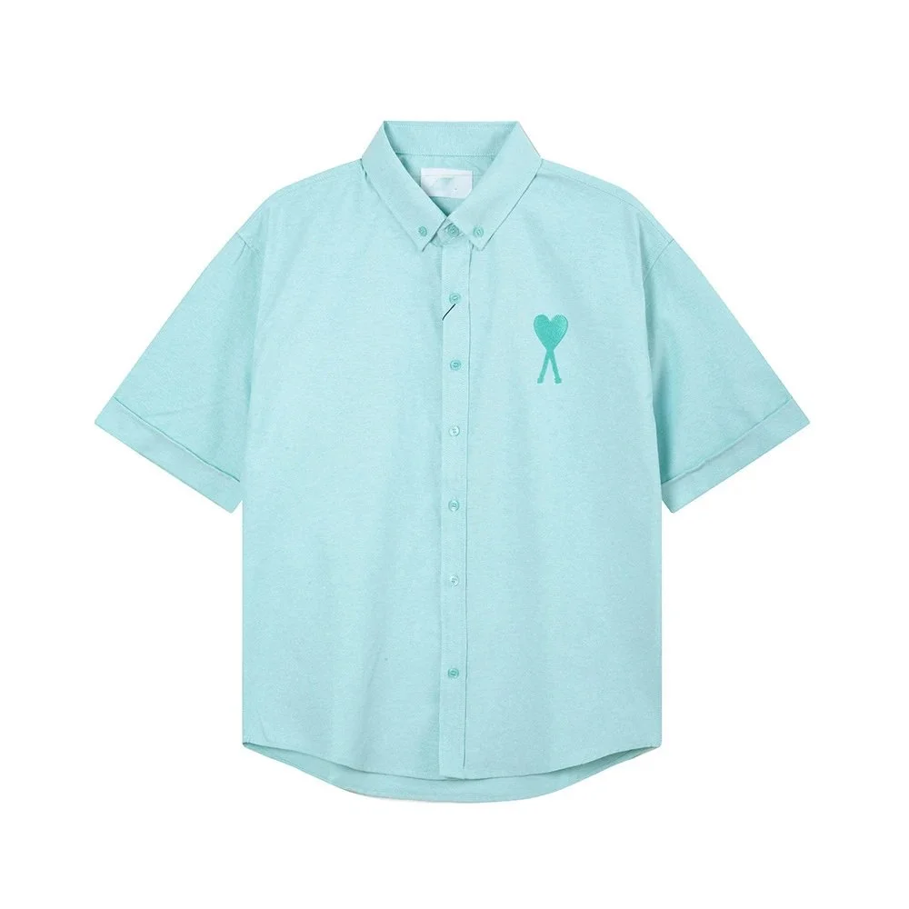 Acne Studios Acne Studios Face Light Blue Short Sleeve Shirt Blue - 1
