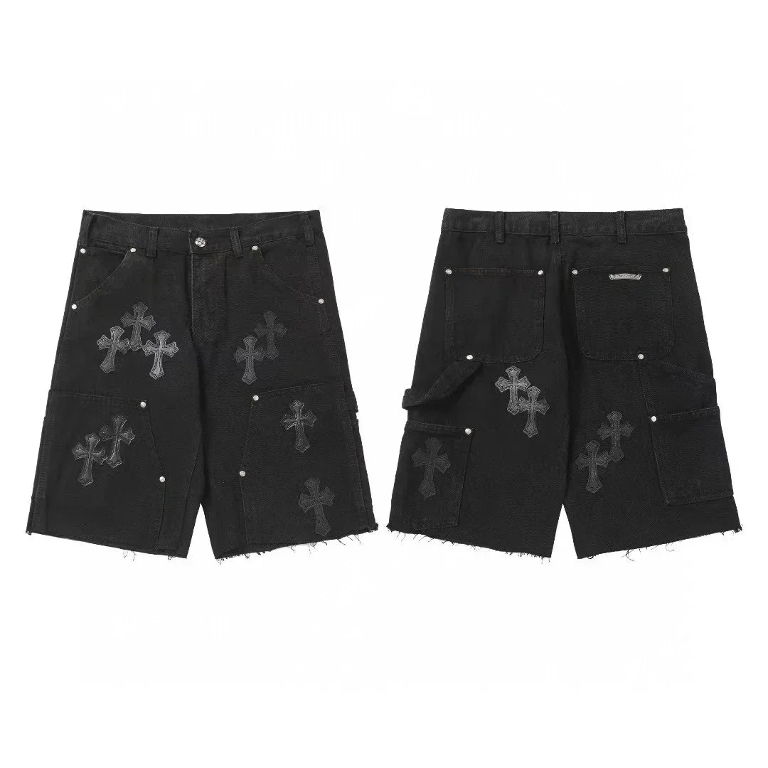 Chrome Hearts Chrome Hearts Cross Embroidered Denim Shorts Black Black - 1