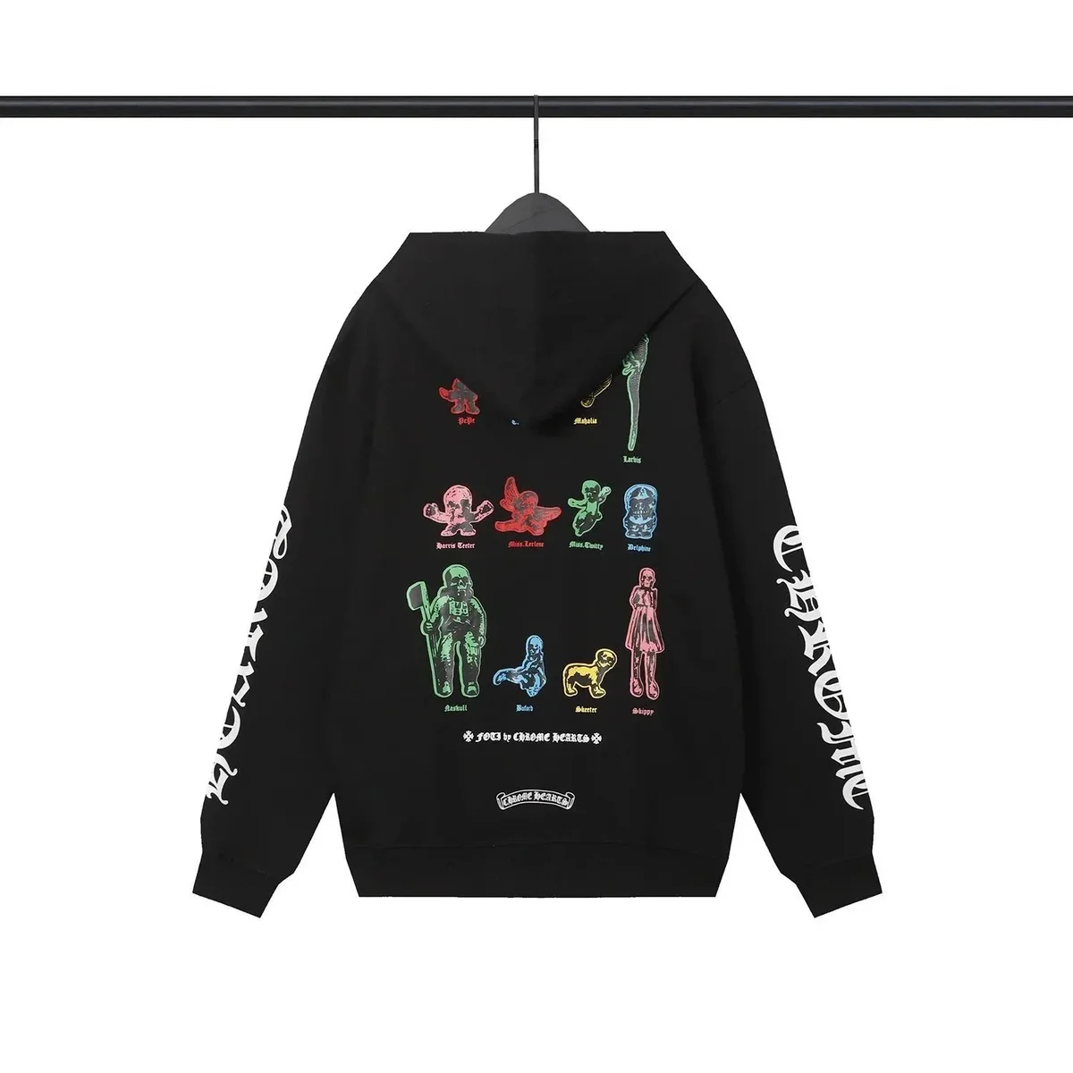Chrome Hearts Chrome Hearts Black Colorful Character Print Hoodie Black - 1