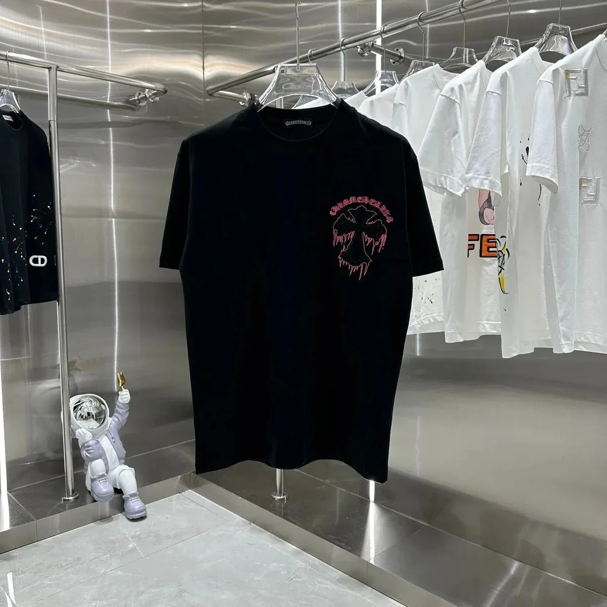 Chrome Hearts Chrome Hearts Black Cross Print T-Shirt Black - 1