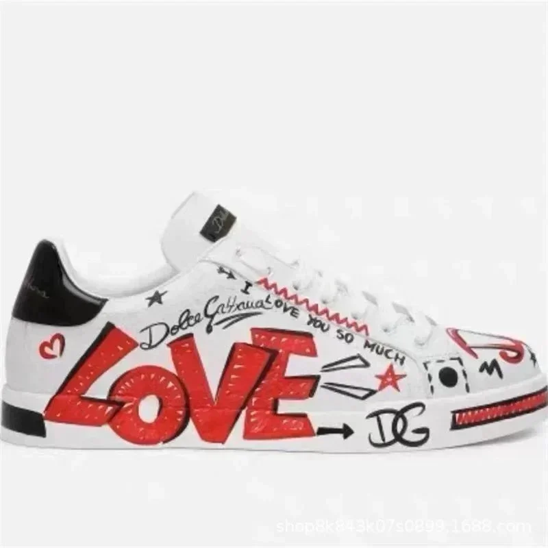 Dolce & Gabbana Dolce & Gabbana LOVE Graffiti Sneakers White White - 1