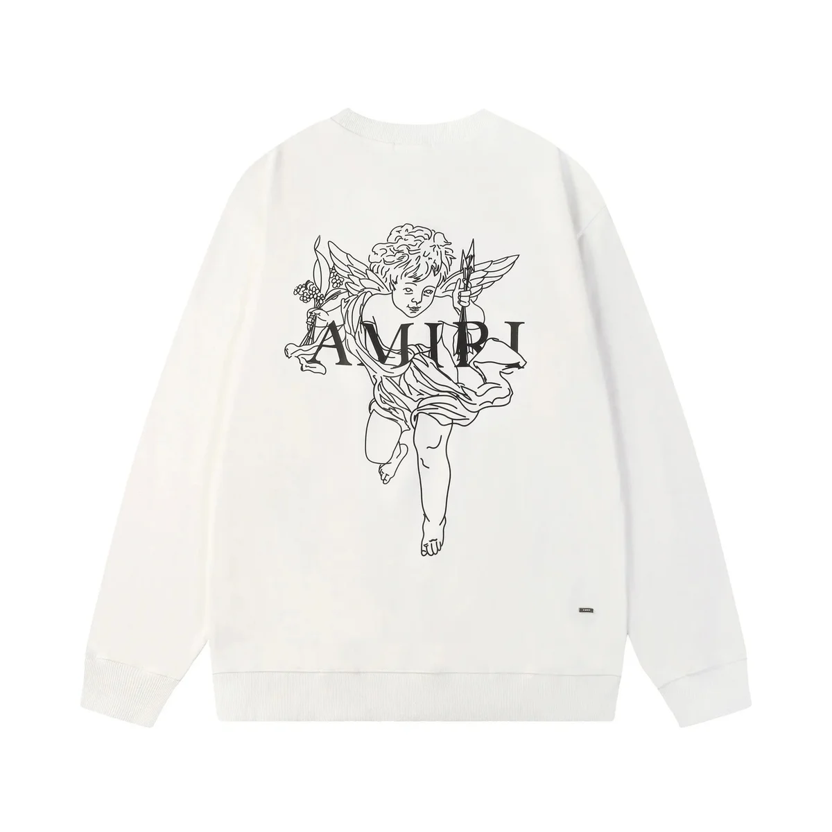 Amiri Amiri White Cherub Print Crewneck Sweatshirt White - 1