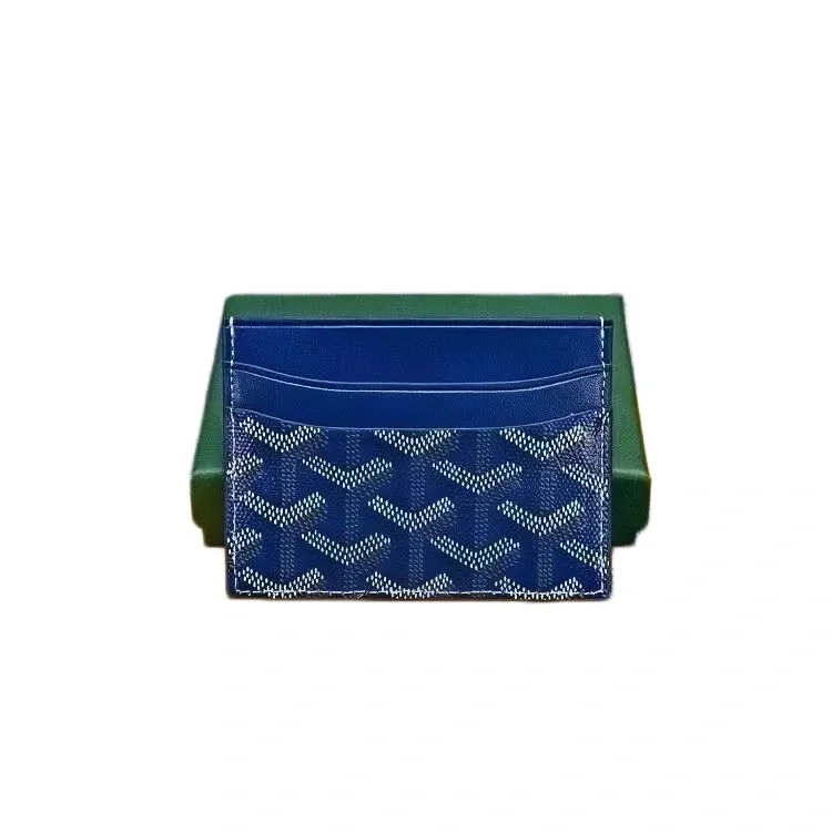 Goyard Goyard Saint Louis Blue Leather Card Holder Blue - 1