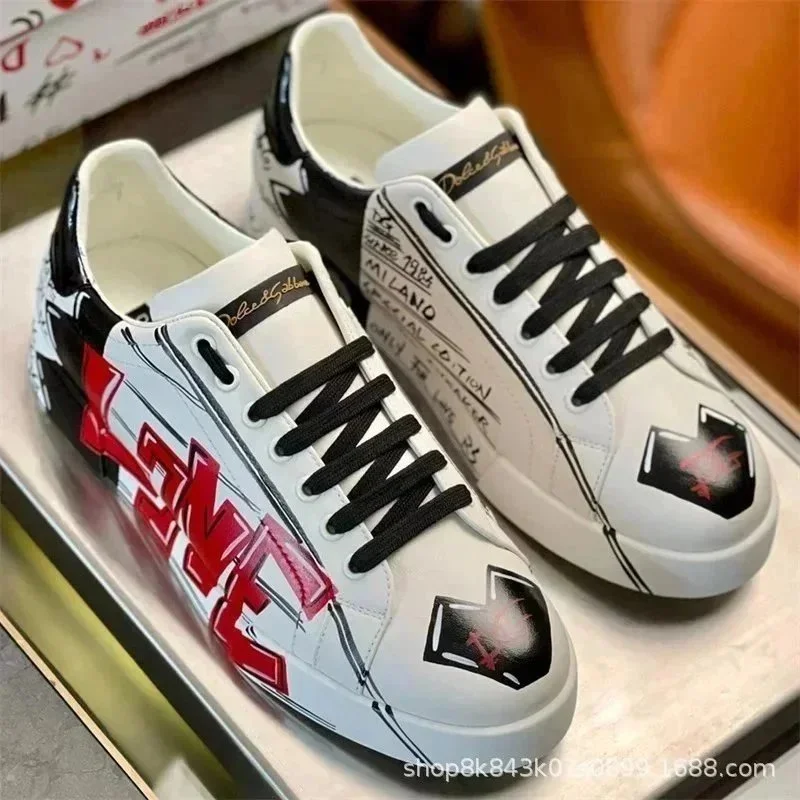 Dolce & Gabbana Dolce & Gabbana Love Print Sneakers White/Black White - 1