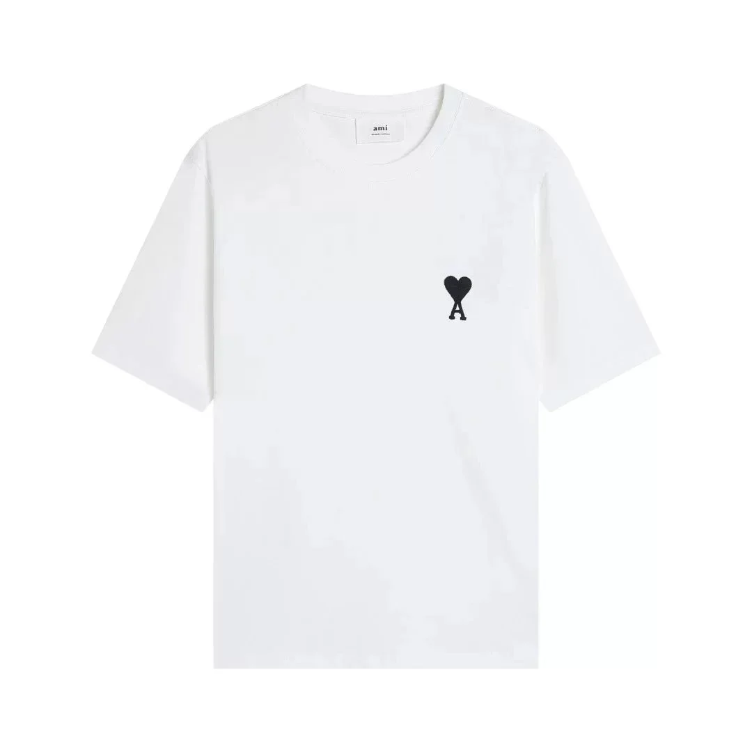 Ami Paris Ami Paris White Heart Logo T-Shirt White - 1