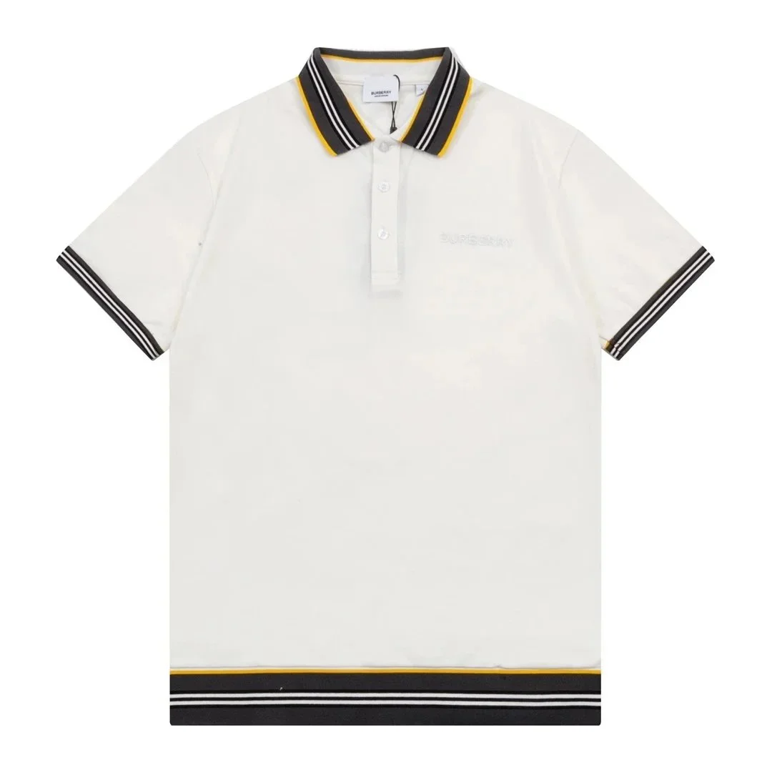 Burberry Burberry White Polo Shirt with Striped Trim White - 1