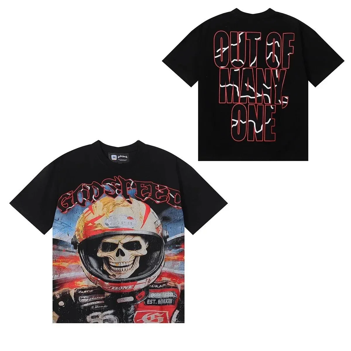 Godspeed Godspeed Black T-Shirt with Skull Print Black - 1