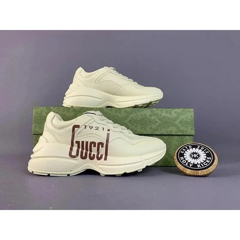 Gucci Gucci Rhyton White Leather Sneakers White - 1
