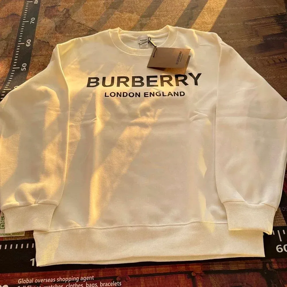 Burberry Burberry London England White Logo Sweatshirt White - 1
