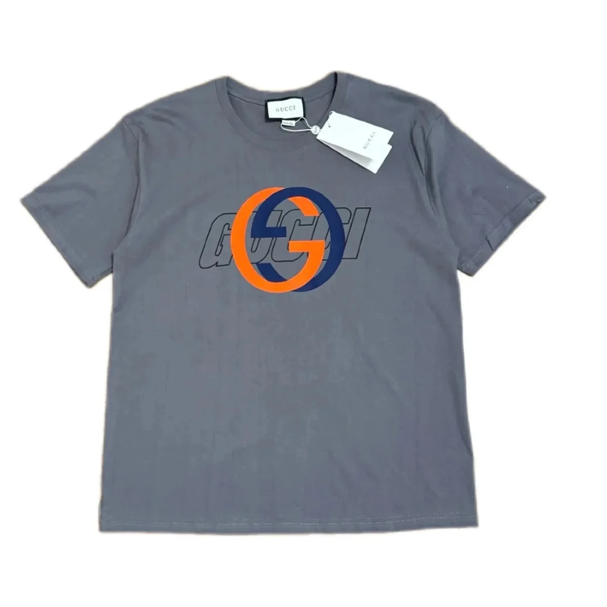 Gucci Gucci Grey GG Logo T-Shirt Grey - 1