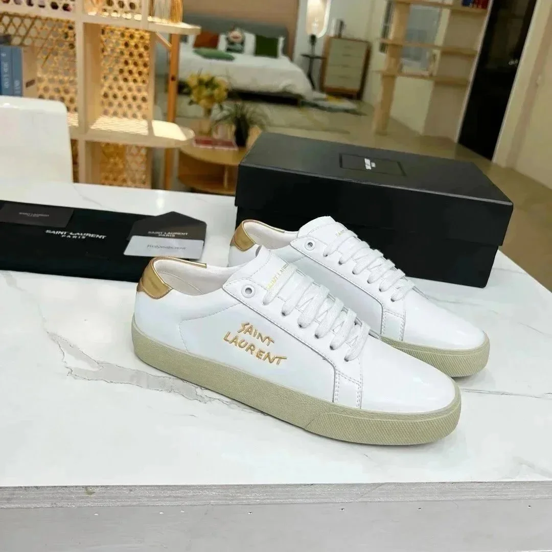 Saint Laurent Saint Laurent Classic Sneaker White/Gold White - 1