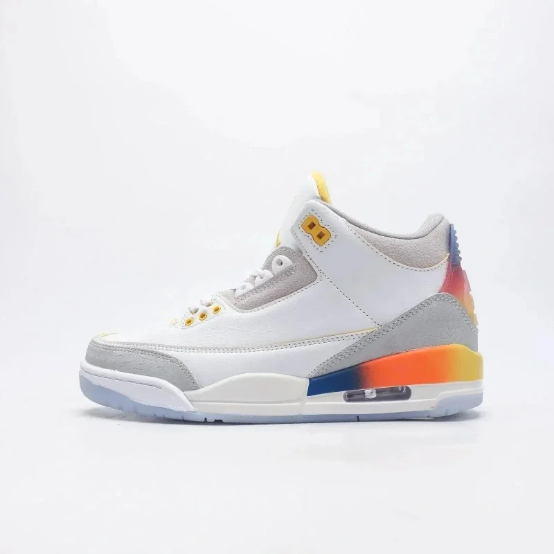 Jordan Nike Air Jordan 3 'Retro' White Grey Multi-Color Sneakers White - 1