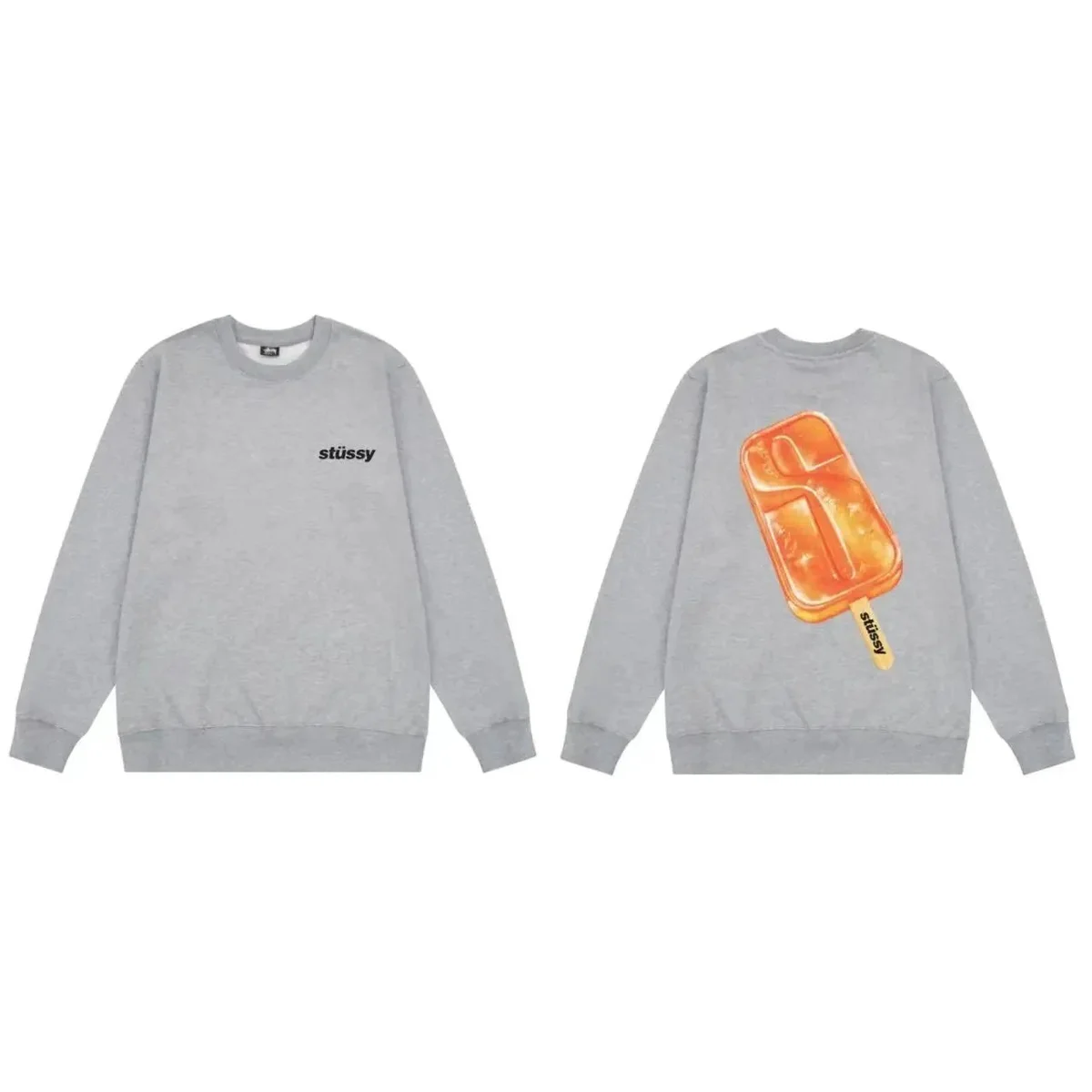 Stussy Stussy Grey Ice Pop Crewneck Sweatshirt Grey - 1