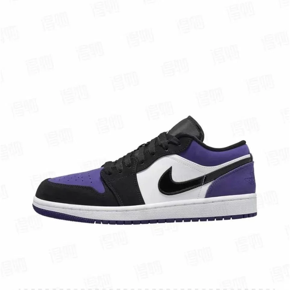 Jordan Nike Air Jordan 1 Low Court Purple Black White Sneakers Purple - 1