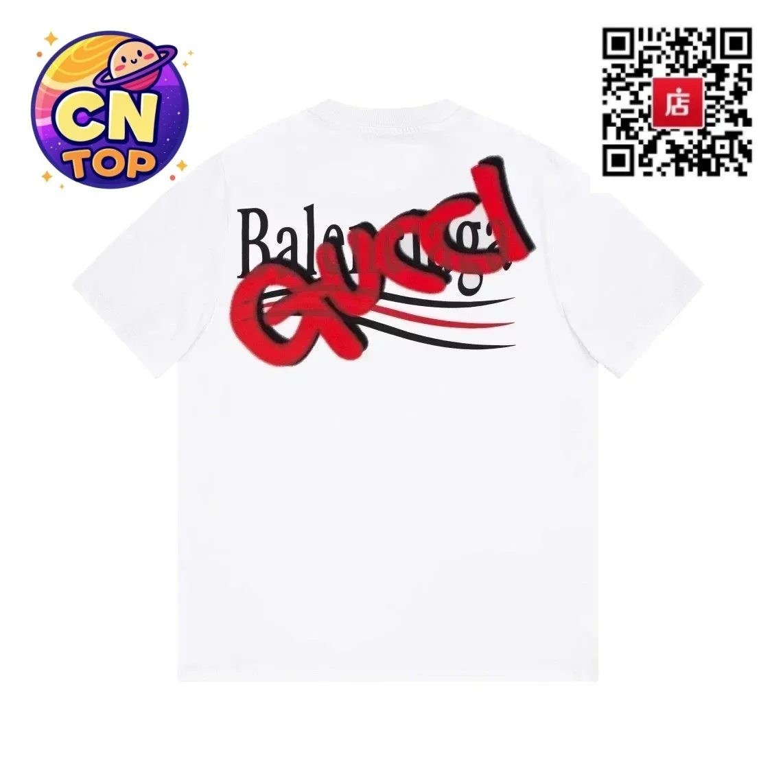 Balenciaga Balenciaga White Red & Black Graphic T-Shirt White - 1